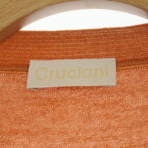 Cruciani ウールシルク カーディガン ニット 長袖 Vネック 40 オレンジ