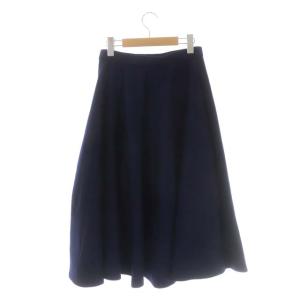 Tao スカート ロング フレア ミモレ ウール S 紺 ネイビー