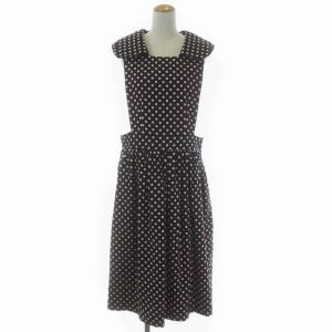 AD2017 GIRL 丸襟ドット ジャンパースカート ワンピース ノースリーブ S ブラック