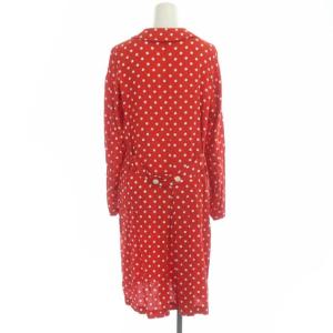 COMME des GARCONS COMME des GARCONS AD2013 コムコム ブラウス シャツ ロング 長袖 丸襟 ドット XS レッド ホワイト