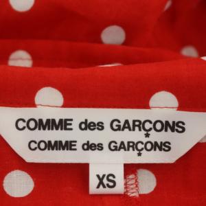 COMME des GARCONS COMME des GARCONS AD2013 コムコム ブラウス シャツ ロング 長袖 丸襟 ドット XS レッド ホワイト