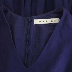 MARIHA 春の月のドレス ワンピース Vネック フレンチスリーブ ロング フレア ロイヤルブルー