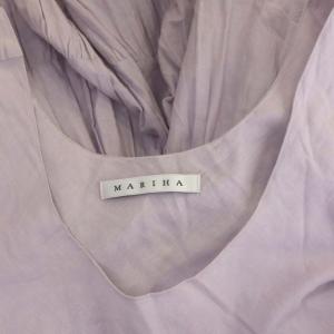 MARIHA 草原の虹のドレス ワンピース Uネック 半袖 ロング フレア ギャザー 36 ラベンダー