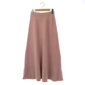 RHC リブニットスカート ロング フレア イージー XS スモークピンク
