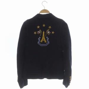 KEITA MARUYAMA バック刺繍 金ボタン ブレザー ジャケット 紺ブレ 1B 総裏地 ウール 1 ネイビー ブラック