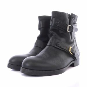 Chloe ベルテッドバイカーショートブーツ レザー 38 ブラック