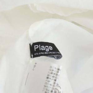 Plage 22SS Ramieコン sheer ブラウス シャツ シアー チュニック丈 ノーカラー 長袖 ラミー混 白 ホワイト