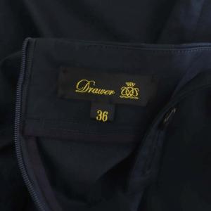 Drawer コットンサロペット ワイド タック 36 ダークネイビー