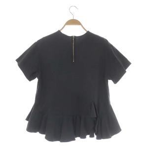 Drawer 20SS アシンメトリーヘム フレアショートスリーブ 半袖 カットソー ラッフル 1 チャコールグレー