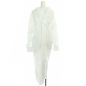 ENFOLD ソフトブロードシャツドレス シャツワンピース Vネック 長袖 ロング 前開き 38 白 ホワイト