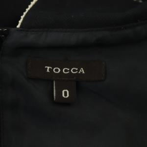 TOCCA リボン ノースリーブ ワンピース ひざ丈 0 黒 ブラック