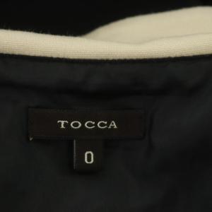 TOCCA リボン フレンチスリーブ ワンピース ひざ丈 0 黒 ブラック ベージュ