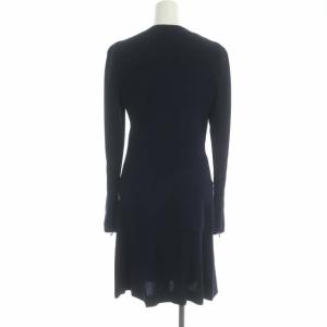 CHANEL 97A P09350V05400 ウール切り替えワンピース 38 紺