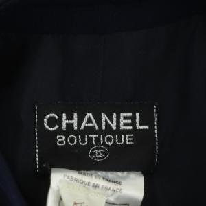CHANEL 97A P09350V05400 ウール切り替えワンピース 38 紺