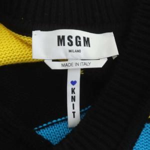 MSGM ニットワンピース 長袖 ミモレ丈 プルオーバー S マルチカラー