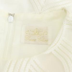 Grace Class ケーブルコード刺繍ワンピース ノースリーブ タイト ロング 36 白 ホワイト
