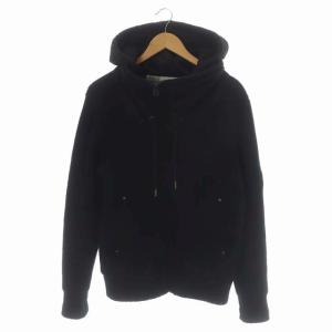 ニットパーカージャケット ブルゾン ジップアップ M ブラック