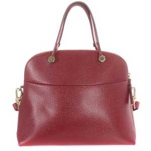 FURLA パイパー ショルダーバッグ ハンドバッグ レザー 赤 レッド
