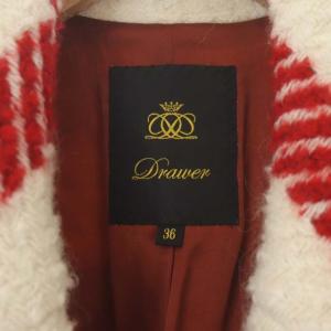 Drawer ビッグチェックコート 36 オフホワイト レッド