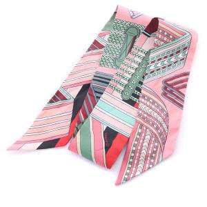 ベルト柄ツイリーシルクスカーフ マルチカラー