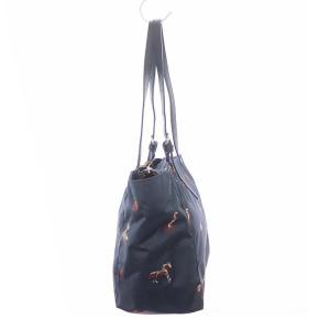 russet THECLOUDSNYLON ホースプリントトートバッグ ハンドバッグ ネイビー