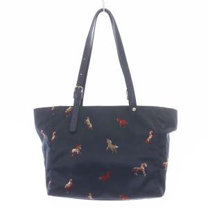 russet THECLOUDSNYLON ホースプリントトートバッグ ハンドバッグ ネイビー