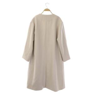 SHIPS BELLANDI ノーラペルコート ノーカラー ロング 38 ライトピンクベージュ