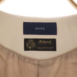 SHIPS BELLANDI ノーラペルコート ノーカラー ロング 38 ライトピンクベージュ