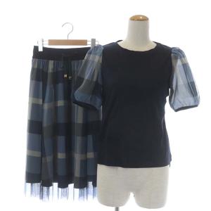 美人百花コラボ セットアップ チュールスカート チェック柄 36