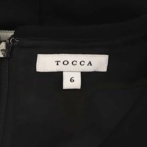 TOCCA 洗える LUMINOUS ドレス ワンピース ひざ丈 半袖 6 ブラック ホワイト