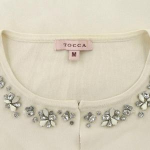 TOCCA ボレロ カーディガン ビジュー ニット 長袖 M ライトベージュ