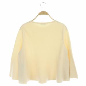 ADORE クルーネックニット セーター プルオーバー 七分袖 フレアスリーブ 38 アイボリー
