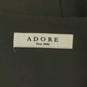 ADORE レースアップブラウス  プルオーバー リボン アシンメトリー 長袖 38 カーキ