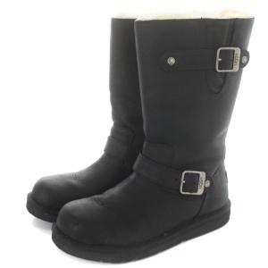 UGG australia W KENSINGTON エンジニアブーツ ロング ロゴ 23cm ブラック 5678W