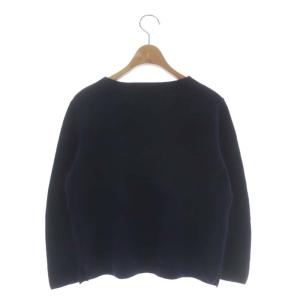 Drawer カットソー トップス ウール 七分袖 プルオーバー クルーネック 2 ネイビー