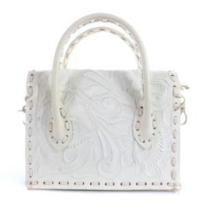 CARVING TRIBES ショルダーバッグ ハンドバッグ 2way レザー ホワイト