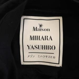 MIHARA YASUHIRO コットン ドッキング Tシャツ カットソー 半袖 パンチングレース 36 黒 ブラック