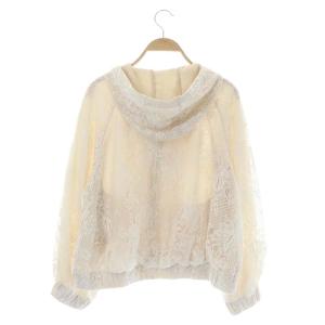 Grace Class レースフードブルゾン パーカー ジップアップ 36 ライトベージュ