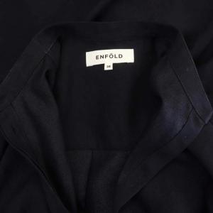 ENFOLD 22SS リネンライク 2WAY OPEN SHIRT オープンシャツ ブラウス チュニック 七分袖 バンドカラー オーバーサイズ