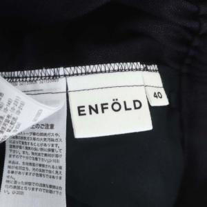 ENFOLD 22SS リネンライク ゴムジョッパーズ パンツ イージー テーパード タック 40 ダークネイビー