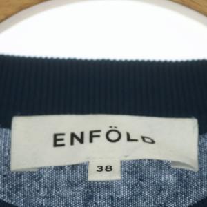 ENFOLD 20SS シルクコットン クルーネックワイドPULLOVER ニット セーター 長袖 バックテール 38 ネイビー
