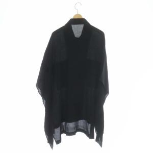 ADORE 21SS レーヨン楊柳ブラウス  シャツ ビックシルエット デザイン アシンメトリー シアー 七分袖 38 黒 ブラック