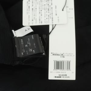 ADORE 21SS レーヨン楊柳ブラウス  シャツ ビックシルエット デザイン アシンメトリー シアー 七分袖 38 黒 ブラック