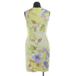 GRACE CONTINENTAL ノースリーブタイトワンピース ミニ 花柄 34 黄 イエロー