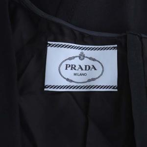 PRADA DNA881 Vネックノースリーブ ワンピース ミモレ丈 Iライン 42 ブラック