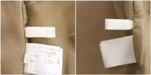 ANAYI フェイクムートン切替ジャケット ノーカラー ジップアップ 36 ベージュ