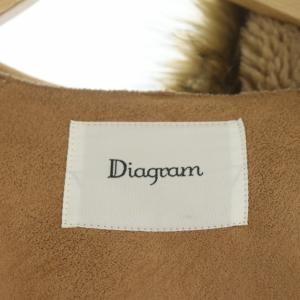 Diagram GRACE CONTINENTAL 20AW ボアフードブルゾン ジャケット アウター ジップアップ フェイクファー付き 36 キャメル