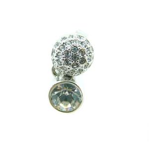SWAROVSKI イヤリング クリップ式 ストーン シルバー色