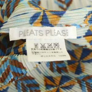 PLEATS PLEASE ISSEY MIYAKE イッセイミヤケ プリーツ ハート×リーフ柄 ハイネックブラウス トップス シャツ 長袖 総柄 プルオーバー 3 マルチカラー