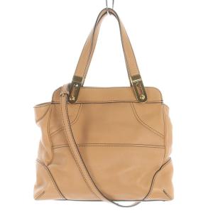 Chloe ショルダーバッグ ハンドバッグ 2way レザー ロゴ ブラウン